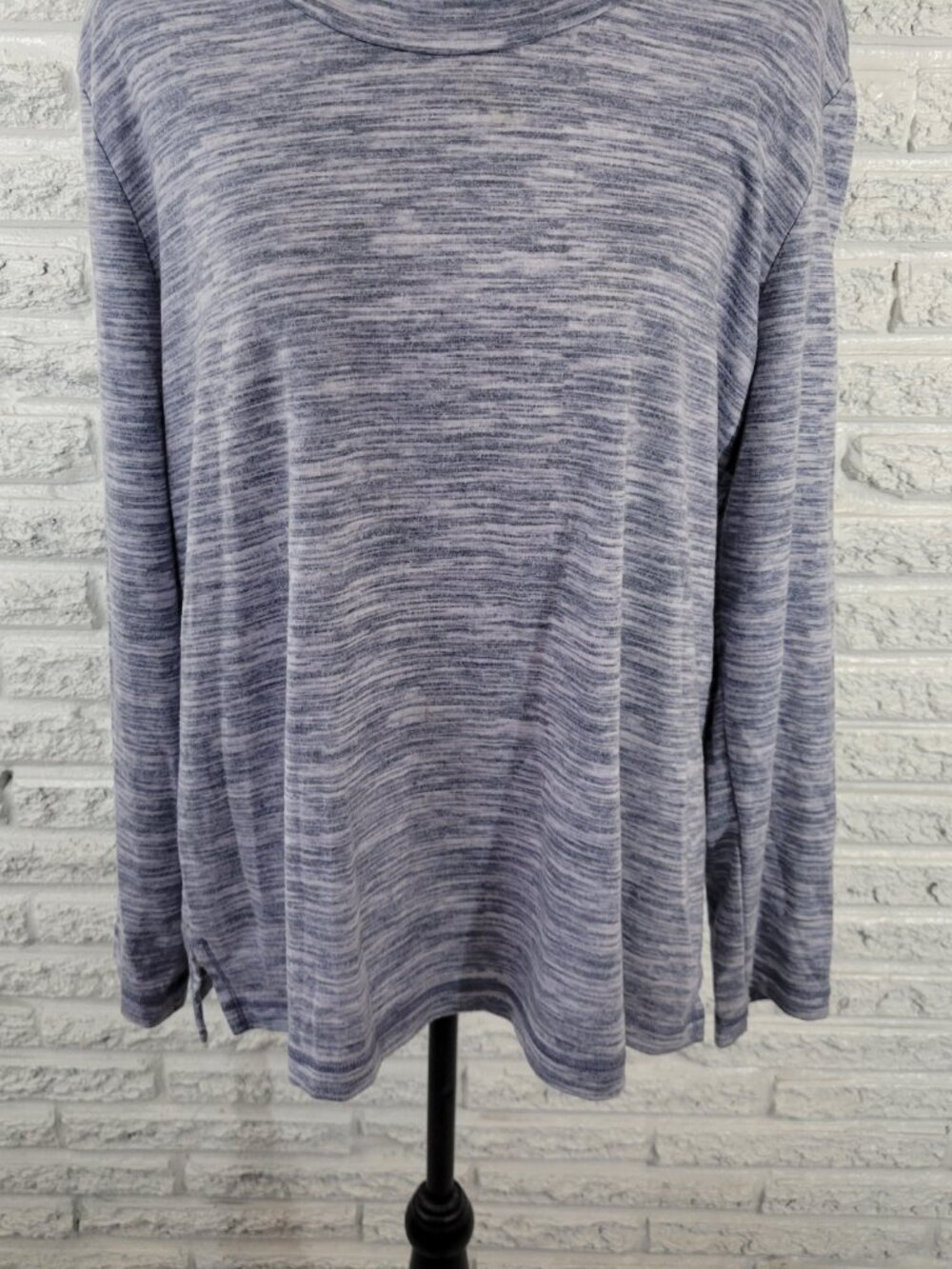 Karen Scott Sport Women’s XL Top Blue Heather Turtleneck Long Sleeve BLU254E - Picture 4 of 10